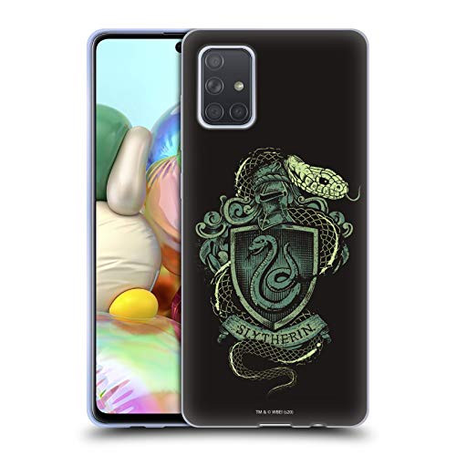 Head Case Designs Officially Licensed Harry Potter Slytherin Deathly Hallows XIV Soft Gel Case Compatible with Samsung Galaxy A71 -2019-