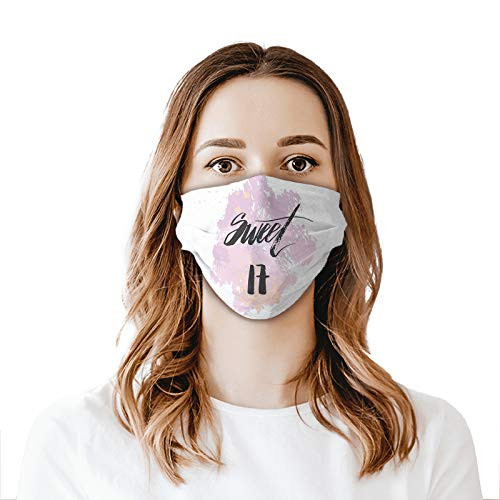 Comfortable Windproof mask Abstract and Grunge Style Backdrop with Sweet Seventeen Themed ImagePrinted Facial Decorations for Adult