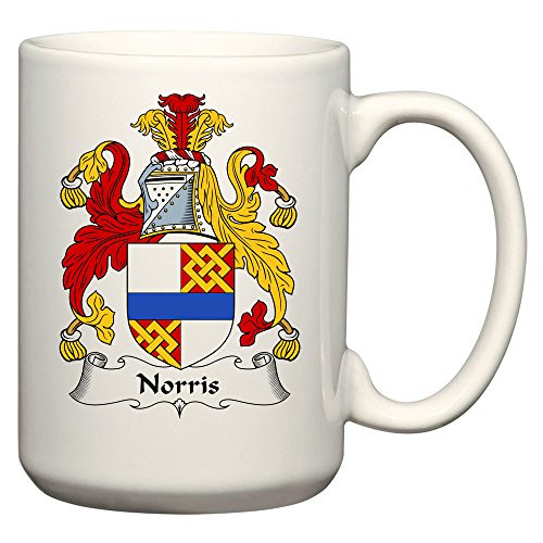 Norris Coat of Arms-Norris Family Crest 15 Oz Ceramic Coffee-Cocoa Mug by Carpe Diem Designs Made in the U.S.A.