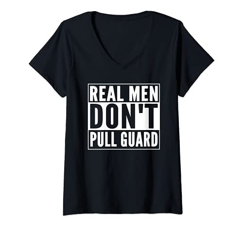 Womens Funny Brazilian Jiu Jitsu BJJ MMA Fighter Don't Pull Guard V-Neck T-Shirt