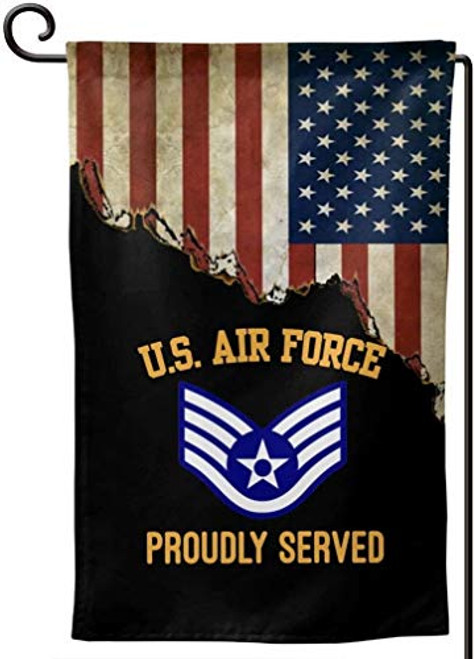 NUOLIANG Us Air Force E-5 Staff Sergeant Ssgt E5 Garden Flag Home Flag Waterproof Outdoor Flags Double Sided Flag 12.5 X 18 Inches