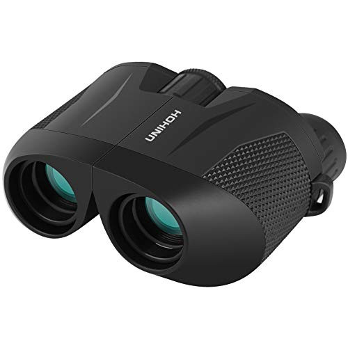 10x25 Folding High Powered Compact Binoculars - Low Light Night Vision - BAK4 Prism FMC Lens-for Birds Watching Hunting Concerts with Strap Carrying Bag