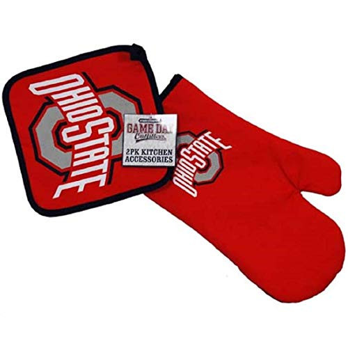 Jenkins Enterprises Ohio State Buckeyes Kitchen Oven Mitt and Pot Holder
