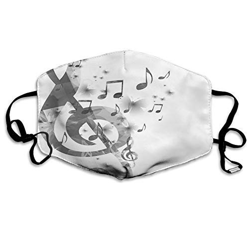 Comfortable Printed mask Music with G-Clef Key Instrument Monochrome Creative Rhythmic OrnateWindproof Facial decorations for man and woman Comfortable Printed mask Music with G-Clef Key Instrument Monochrome Creative Rhythmic OrnateWindproof Facial decorations for man and woman