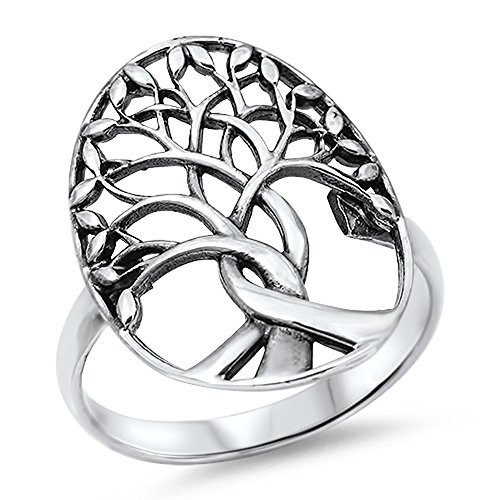 CloseoutWarehouse Sterling Silver Tree of Life Ring Size 7