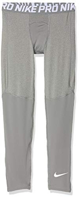 Nike Kids Boy's Pro Tights -Little Kids-Big Kids- Carbon Heather-White SM -7-8 Big Kids-