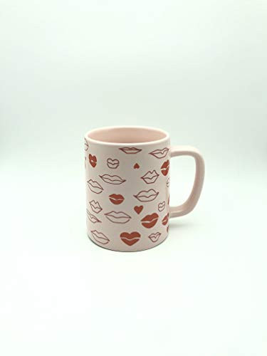 Valentines Day 2021 Pink Mug Hearts and Lips 14oz