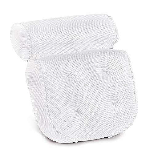 Bath Pillow-Luxury Spa Bathtub Cushion Head,Neck,and Shoulder Support with 4 Non-Slip Strong Suction Cups