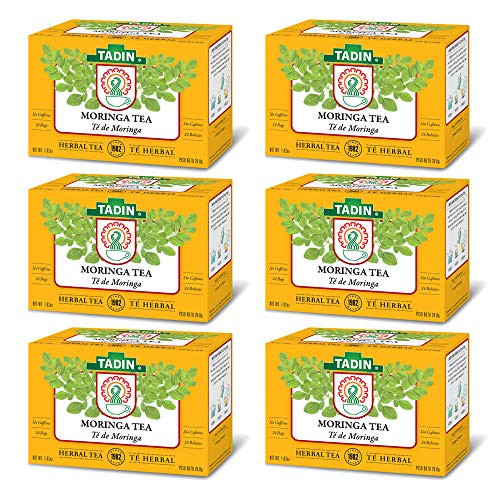 Tadin Moringa Herbal Tea. Improves your Overall Health. High in Nutrients. Caffeine Free. 24 Teabags. 1.02 oz. Pack of 6