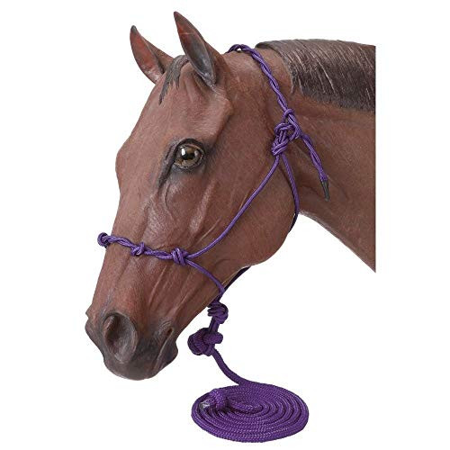 Tough-1 Poly Rope Halter with 14 Foot Lead - Purple