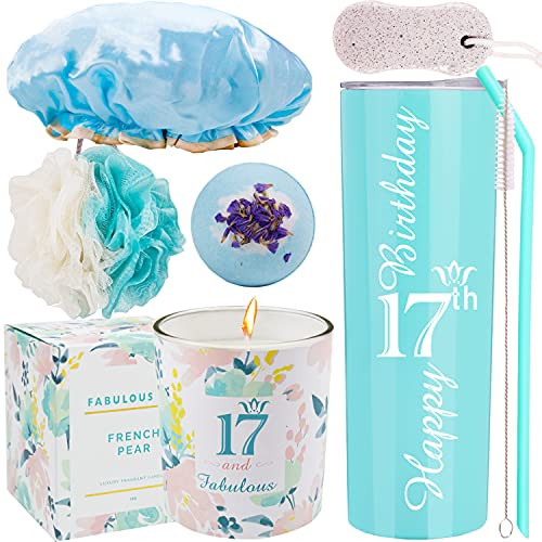 17th Birthday Gifts for Girl Happy 17th Birthday 17th Birthday Tumbler Gifts for 17th Birthday Girl 17th Birthday Decorations Happy 17th Birthday Candle 17th Birthday Party Supplies