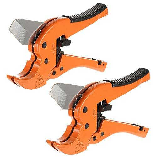 Abuff Pipe and Tube Cutter Tool 2 Pack Ratcheting Hose Cutter - Fast Pipe Cutting Tool for Cutting Less Than 1-1-4 inch O.D. PEX PVC and PPR Pipe
