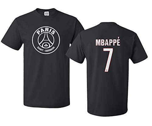 Spark Apparel New Paris Soccer Shirt 7 MBAPPE Men's T-Shirt -Black X-Large-