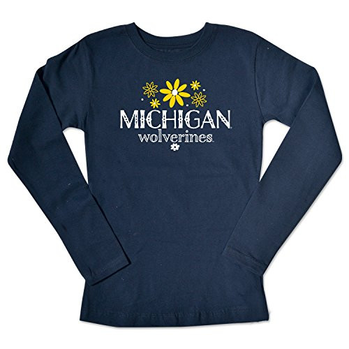 NCAA Michigan Wolverines Girls Long Sleeve Tee Size 14-16-Large Navy