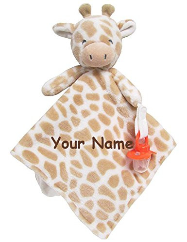 Personalized Carter's Giraffe Cuddle Baby Snuggle Blanky Blanket Pacifier Holder - 14 Inches 