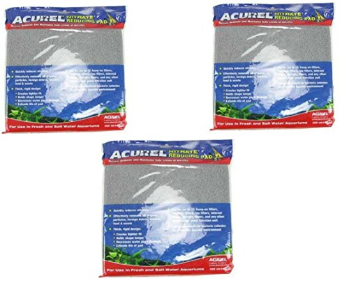 Acurel LLC -3 Pack- Nitrate Reducing Media Pad Aquarium and Pond Filter Accessory 10-Inch by 18-Inch