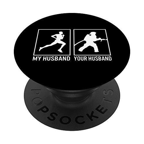 Firefighter Proud Wife Of Fireman My Husband Gift For Him PopSockets PopGrip- Swappable Grip for Phones  and  Tablets