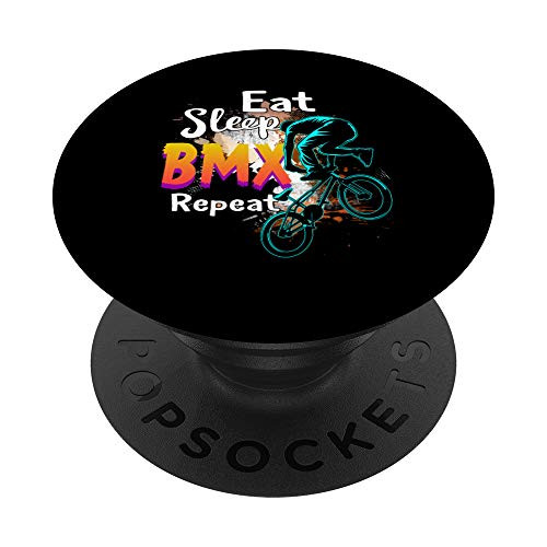 Eat Sleep BMX Repeat BMX Bike Fathers Day Gift Dad Husband PopSockets PopGrip- Swappable Grip for Phones  and  Tablets
