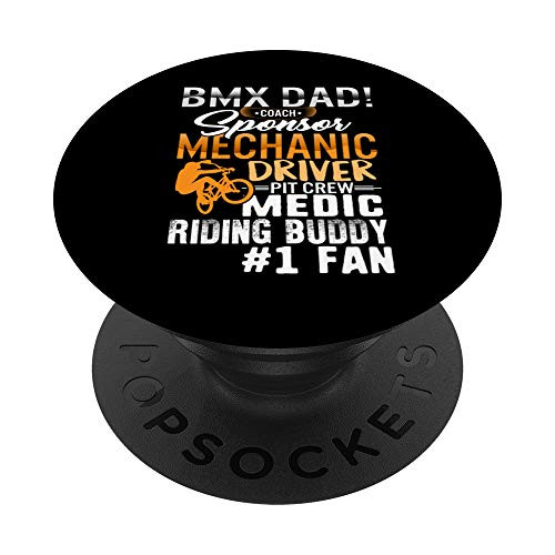 BMX Bike Ride Crash Swear Repeat Fathers Day Dad Husband Men PopSockets PopGrip- Swappable Grip for Phones  and  Tablets