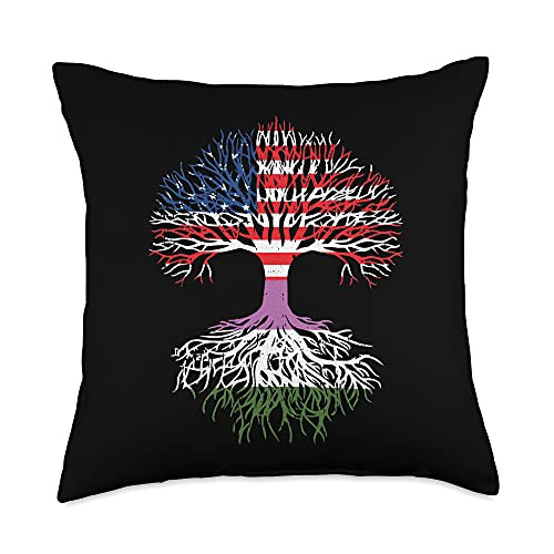 Gender-queer Cloths Gift Queer Pride LGBT-Q Ally American Grown LGBT-Q Gender-Queer Roots Pride Flag Ally Throw Pillow 18x18 Multicolor