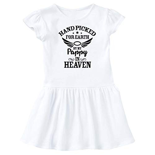 Inktastic Handpicked for Earth By My Pappy in Heaven Infant Dress 6 Months White