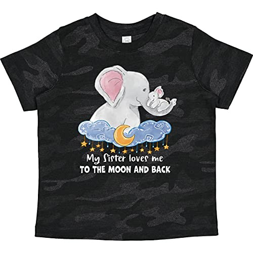 inktastic My Sister Loves Me to The Moon and Toddler T-Shirt 4T Storm Camo 3b121