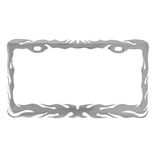 Grand General 60462 Chrome Flame License Plate Frame with 2 Holes