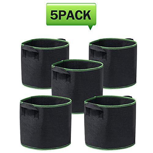 WUXIAN Grow Bags,5-Pack 10 Gallon Plant pots,Plant Container/Potato Grow Bags,Aeration Fabric Pots w/Handles WUXIAN Grow Bags,5-Pack 10 Gallon Plant pots,Plant Container/Potato Grow Bags,Aeration Fabric Pots w/Handles