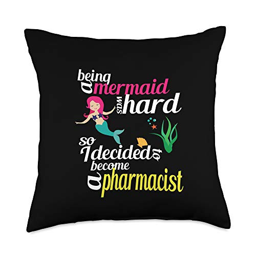 Pharmacy Tees by K Pharmacist Mermaid PharmD Student Funny Pharmacy Gift Throw Pillow 18x18 Multicolor Pharmacy Tees by K Pharmacist Mermaid PharmD Student Funny Pharmacy Gift Throw Pillow 18x18 Multicolor