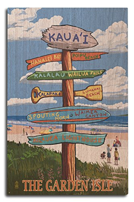 Lantern Press Kaua'i Hawaii The Garden Isle Destinations Sign -10x15 Wood Wall Sign Wall Decor Ready to Hang- Lantern Press Kaua'i Hawaii The Garden Isle Destinations Sign -10x15 Wood Wall Sign Wall Decor Ready to Hang-