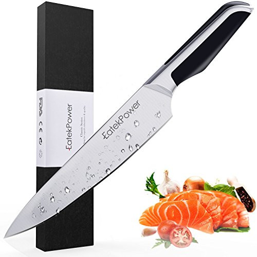 Chefs Knife EatekPower Kitchen Knife Set 8 Inch Super Sharp German Carbon Steel Professional Knife Ergonomic Handle Knife for Cheese Meat Vegetables Fruit Bread Cutting Chopping Slicing