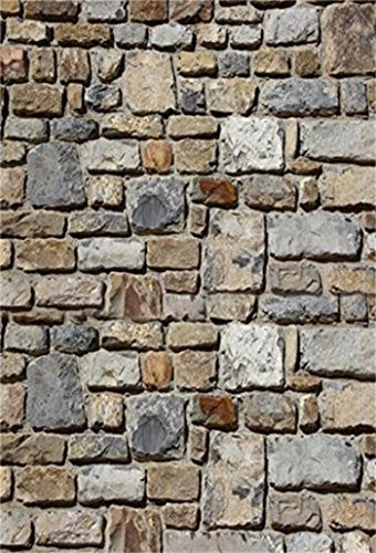 Laeacco 5x7ft Vinyl Photography Background Grunge Stone Brick Wall Texture Rustic Countryside Personal Photo Backdrops Portraits Shooting Video Studio Props