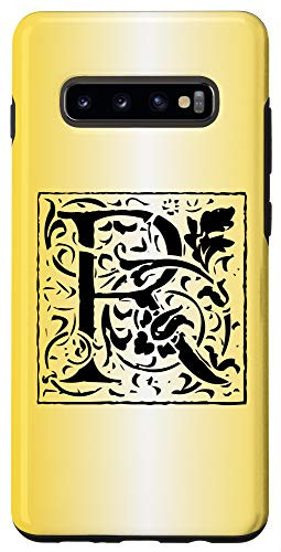 Galaxy S10 plus Letter R Initial Monogram Personalized Name Gifts Floral Case