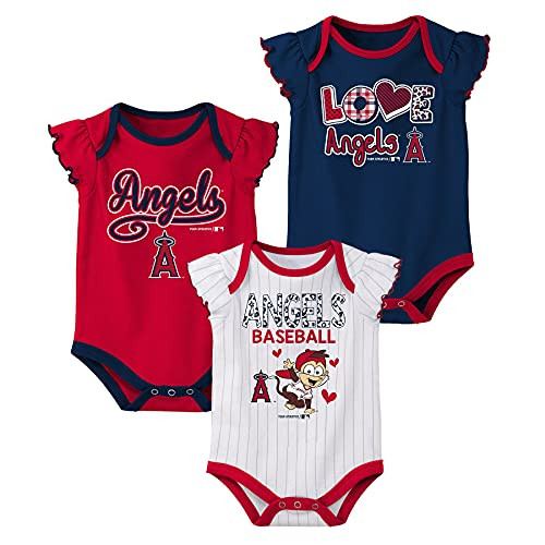 Outerstuff MLB Newborn and Infants 0-24 Months Girls 3 Piece Bodysuit Onesie Creeper Set -Los Angeles Angels 3 Pack 18 Months- Outerstuff MLB Newborn and Infants 0-24 Months Girls 3 Piece Bodysuit Onesie Creeper Set -Los Angeles Angels 3 Pack 18 Months-