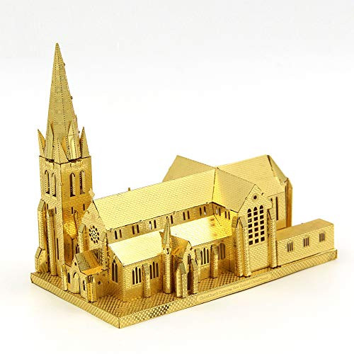 Microworld 3D Metal Puzzle New Zealand Cardboard Cathedral Architectural Building Model J006-G DIY 3D Laser Cut Assemble Jigsaw Toys - Gold