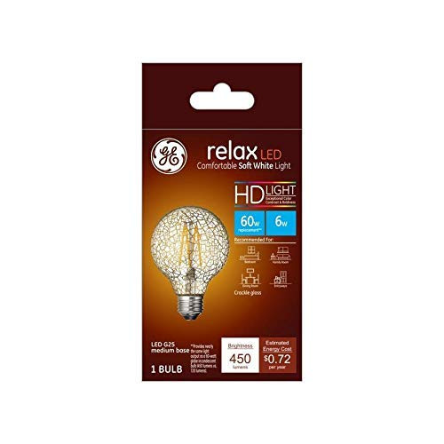 GE Relax 60-Watt EQ G25 Soft White Dimmable Globe Bulb Light Bulb GE Relax 60-Watt EQ G25 Soft White Dimmable Globe Bulb Light Bulb