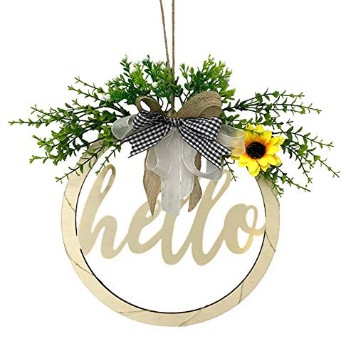 Welcome Sign Front Door Welcome Wreath Pendant Hanging Sign Garland Wreath Door Wall Welcome Sign Farmhouse Rustic Wooden Door Front Porch Decor -B- Welcome Sign Front Door Welcome Wreath Pendant Hanging Sign Garland Wreath Door Wall Welcome Sign Farmhouse Rustic Wooden Door Front Porch Decor -B-