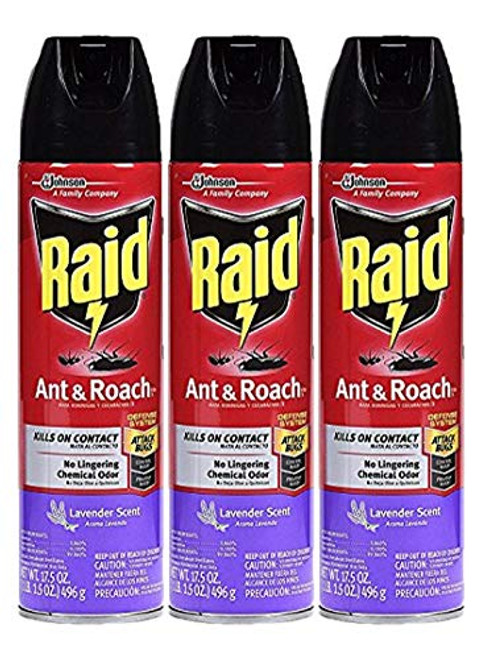 Raid Ant  and  Roach Killer Lavender 17.5 Ounce -Pack of 3-