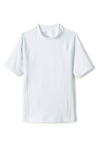 Lands' End B SS Solid Rash Guard White Kids Husky X-Large
