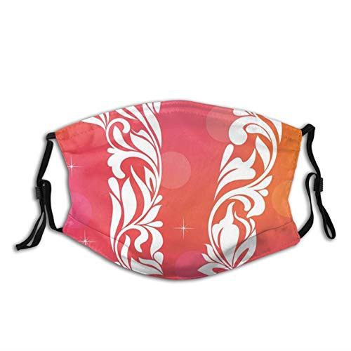 Comfortable Windproof mask?Floral Leaves Swirls Seventeen Number With An Abstract Background?Printed Facial Fecorations for Adult