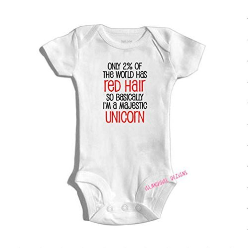 Only 2 percent of the World has RED HAIR so basically i'm a majestic UNICORN bodysuit - onesie® -creeper outfit -funny baby onesie Ginger