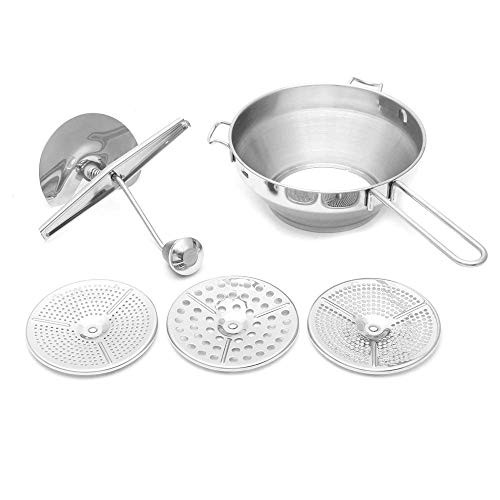 FANQIE Food Mill Stainless Steel with 3 Grinding Disks Vegetable Mill Making Puree Shredding Food Grinder Blender Vegetable Mill