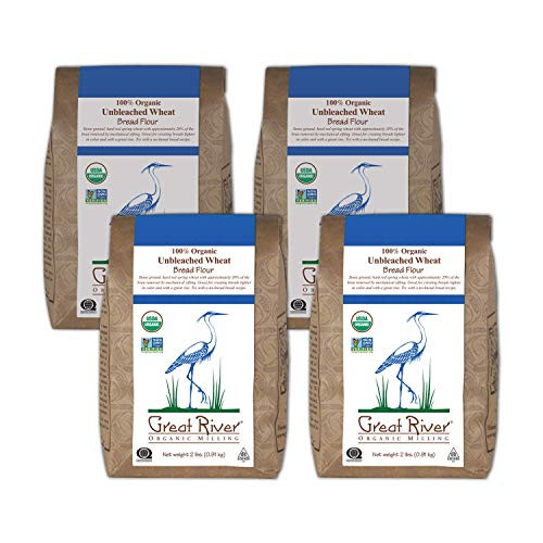 Great River Organic Milling Bread Flour Unbleached Wheat Flour Stone-Ground Organic 2 Pounds -Pack of 4- Great River Organic Milling Bread Flour Unbleached Wheat Flour Stone-Ground Organic 2 Pounds -Pack of 4-