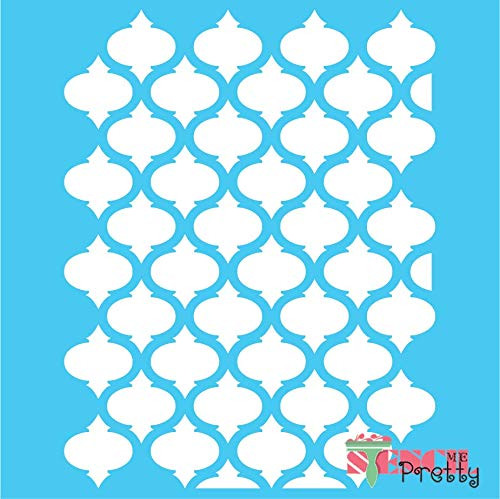 Classic Moroccan Lantern Stencil Best Vinyl Large Stencils for Painting on Wood Canvas Wall etc.-L -13" x 16.75"- Brilliant Blue Color Material