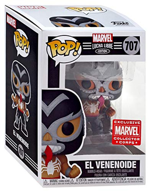 Funko Pop Marvel Collector Corps Exclusive Lucha Libre 707 Metallic El Venenoide w- Free Acrylic Case Funko Pop Marvel Collector Corps Exclusive Lucha Libre 707 Metallic El Venenoide w- Free Acrylic Case
