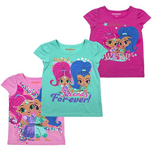 Nickelodeon Shimmer and Shine Girls and Toddlers 3-Pack T-Shirts Pink 5