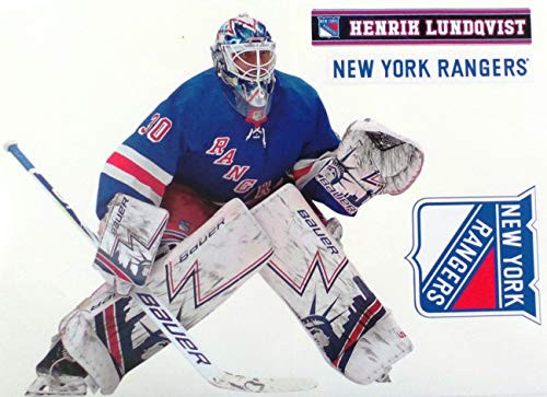 Henrik Lundqvist FATHEAD Rangers Logo Official NHL Vinyl Wall Graphics 17" INCH