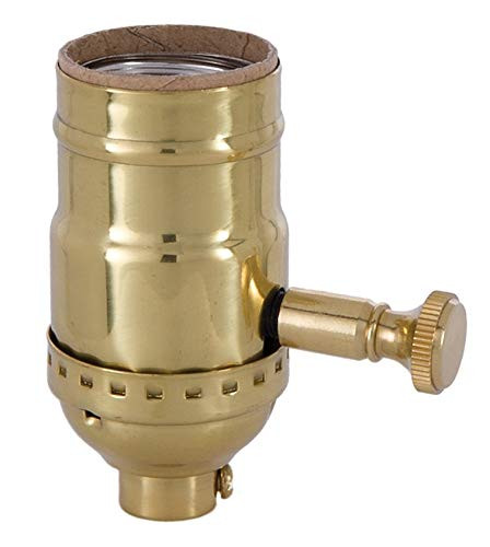 B and P Lamp Med. Base Full Range DIMMER Socket Solid Brass Shell with Polished and lacq. Finish