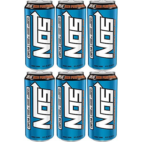 NOS High Performance Energy Drink 16oz Can -Pack of 6 Total of 96 Fl Oz-