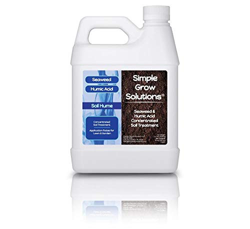 Super Seaweed Humic Acid Blend- Soil Hume - Liquid Carbon - Simple Grow Solutions- Natural Lawn  and  Garden Concentrated Treatment- Increase Nutrient Uptake  and  Fertilizer Transfer -32 Ounce-